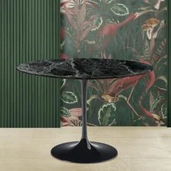 Viadurini Living Tulip Tische|Runde Tische-Tulpentisch Eero Saarine H 74 Rund aus grünem Alpi-Marmor Made in Italy - Scharlachrot