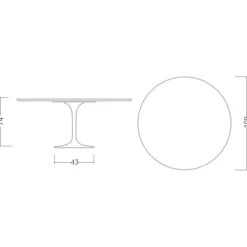 Viadurini Living Tulip Tische|Runde Tische-Tulpentisch Eero Saarinen H 73 aus unsichtbarer ausgewählter Keramik Made in Italy - Scharlachrot