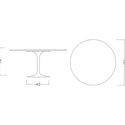 Viadurini Living Tulip Tische|Runde Tische-Tulpentisch Eero Saarinen H 74 Rund Keramischer Rest Made in Italy - Scharlachrot