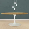 Viadurini Living Tulip Tische|Esstisch Oval-Tulpentisch Eero Saarinen H 74 Oval in Eiche Natur Made in Italy - Scharlachrot