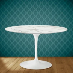 Viadurini Living Tulip Tische|Runde Tische-Tulpentisch Eero Saarinen H 74 in Keramik Morpheus Made in Italy - Scharlachrot