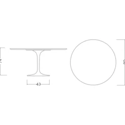 Viadurini Living Tulip Tische|Runde Tische-Tulpentisch Eero Saarinen H 73 Rund Keramik Noir Wunsch Made in Italy - Scharlachrot