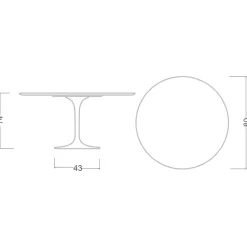 Viadurini Living Tulip Tische|Runde Tische-Tulpentisch Eero Saarinen H 74 Rund Keramik Morpheus Made in Italy - Scharlachrot
