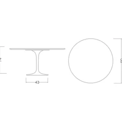 Viadurini Living Tulip Tische|Runde Tische-Tulpentisch Eero Saarinen H 74 Rund Keramik Morpheus Made in Italy - Scharlachrot