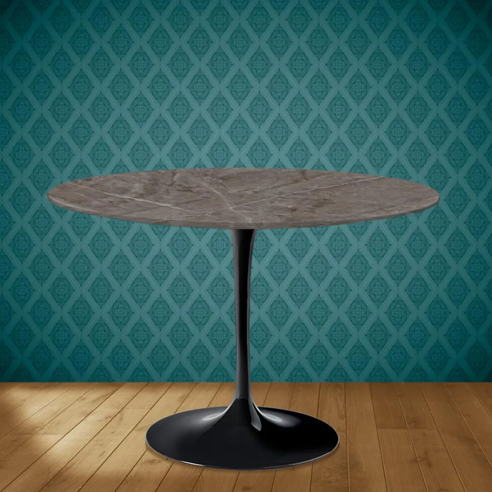 Viadurini Living Tulip Tische|Runde Tische-Tulpentisch Eero Saarinen H 74 Rund aus Keramik Kira Made in Italy - Scharlachrot