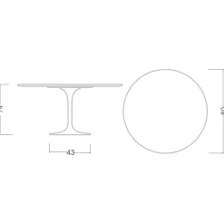 Viadurini Living Tulip Tische|Runde Tische-Tulpentisch Eero Saarinen H 74 Rund aus Keramik Kira Made in Italy - Scharlachrot