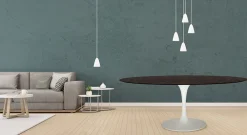 Viadurini Living Tulip Tische|Esstisch Oval-Tulpentisch Eero Saarinen H 74 Oval in Eiche gebeizt Moka Made in Italy - Scharlachrot