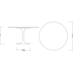 Viadurini Living Tulip Tische|Runde Tische-Tulpentisch Eero Saarinen H 73 aus Calacatta Michelangelo Made in Italy - Scharlachrot