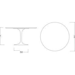 Viadurini Living Tulip Tische|Runde Tische-Tulpentisch Eero Saarinen H 74 aus Keramik Sirius Made in Italy - Scharlachrot