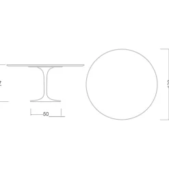 Viadurini Living Tulip Tische|Runde Tische-Tulpentisch Eero Saarinen H 74 aus Keramik Sirius Made in Italy - Scharlachrot