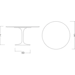 Viadurini Living Tulip Tische|Runde Tische-Tulpentisch Eero Saarinen H 74 aus Keramik Rem Made in Italy - Scharlachrot