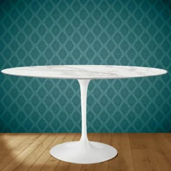 Viadurini Living Tulip Tische|Esstisch Oval-Tulpentisch Eero Saarinen H 74 Oval Keramik Morpheus Made in Italy - Scharlachrot
