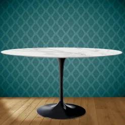 Viadurini Living Tulip Tische|Esstisch Oval-Tulpentisch Eero Saarinen H 74 Oval Keramik Morpheus Made in Italy - Scharlachrot