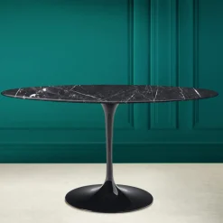 Viadurini Living Tulip Tische|Esstisch Oval-Tulpentisch Eero Saarinen H 74 Oval in Keramik Marquinia Made in Italy - Scharlachrot