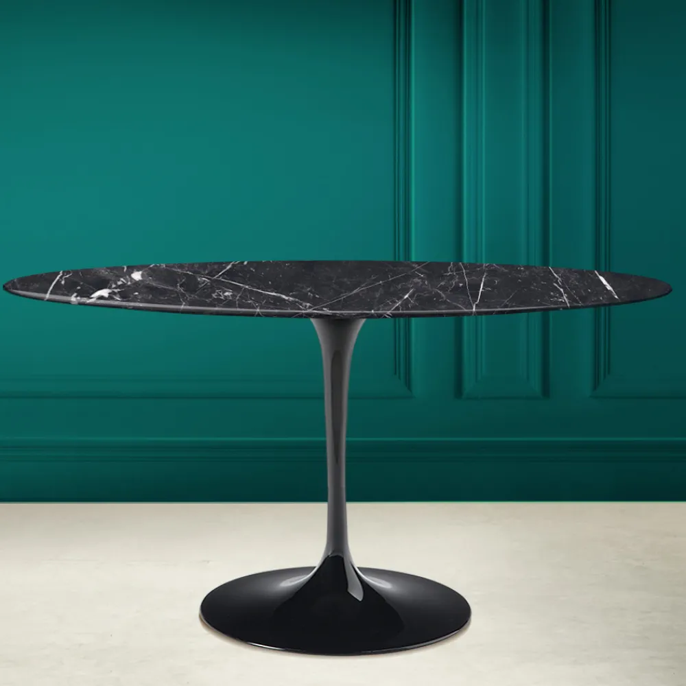 Viadurini Living Tulip Tische|Esstisch Oval-Tulpentisch Eero Saarinen H 74 Oval in Keramik Marquinia Made in Italy - Scharlachrot