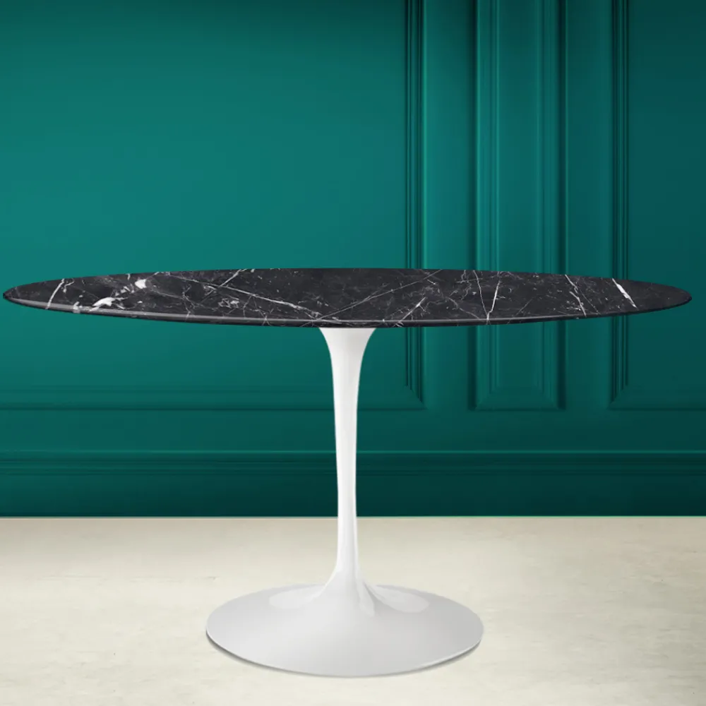 Viadurini Living Tulip Tische|Esstisch Oval-Tulpentisch Eero Saarinen H 74 Oval in Keramik Marquinia Made in Italy - Scharlachrot