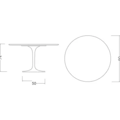 Viadurini Living Tulip Tische|Runde Tische-Tulpentisch Eero Saarinen H 74 aus Keramik Entzo Made in Italy - Scharlachrot