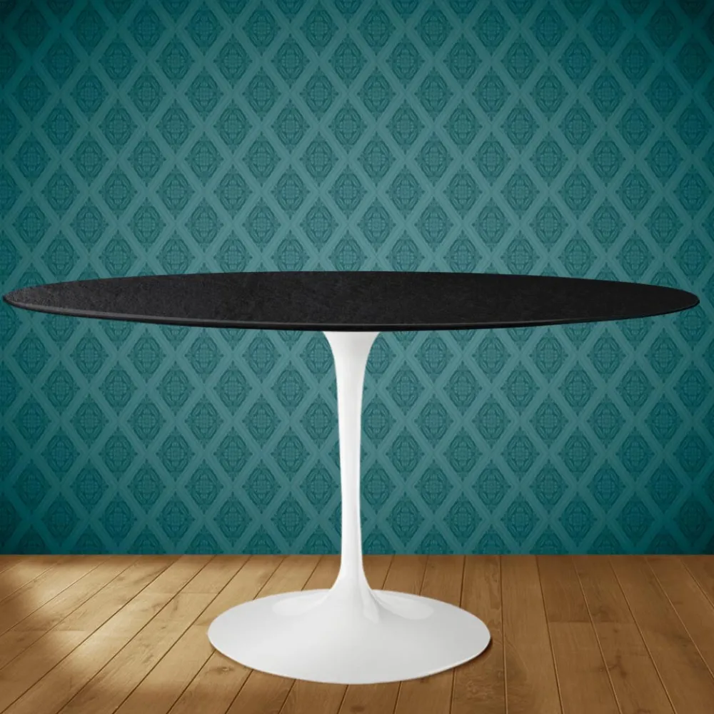 Viadurini Living Tulip Tische|Esstisch Oval-Tulpentisch Eero Saarinen H 74 Oval aus Keramik Sirius Made in Italy - Scharlachrot