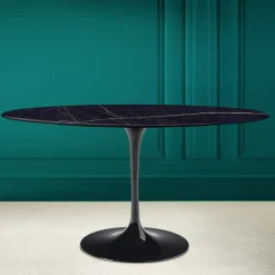Viadurini Living Tulip Tische|Esstisch Oval-Tulpentisch Eero Saarinen H 74 Oval aus Keramik Noir Laurent Made in Italy - Scharlachrot