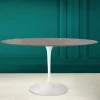 Viadurini Living Tulip Tische|Esstisch Oval-Tulpentisch Eero Saarinen H 74 Oval aus Keramik Pietra Grau Made in Italy - Scharlachrot