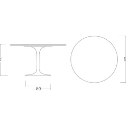 Viadurini Living Tulip Tische|Runde Tische-Tulpentisch Eero Saarinen H 74 aus Keramik Kira Made in Italy - Scharlachrot