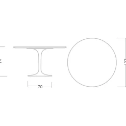 Viadurini Living Tulip Tische|Runde Tische-Tulpentisch Eero Saarinen H 74 aus Keramik Kira Made in Italy - Scharlachrot
