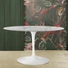 Viadurini Living Tulip Tische|Esstisch Oval-Tulpentisch Saarinen H 74 Oval aus Carrara-Marmor Statuarietto Made in Italy - Scharlachrot