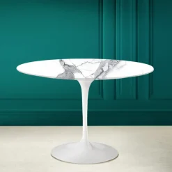 Viadurini Living Tulip Tische|Runde Tische-Tulpentisch Saarinen H 73 Rund Keramik Statuario Altissimo Made in Italy - Scharlachrot