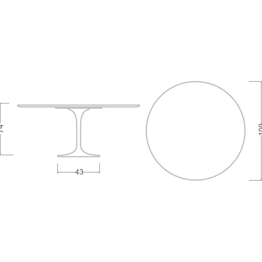 Viadurini Living Tulip Tische|Runde Tische-Tulpentisch Saarinen H 73 Rund aus Keramik Absolut Weiß Made in Italy - Scharlachrot