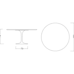 Viadurini Living Tulip Tische|Runde Tische-Tulpentisch Saarinen H 73 Rund aus Keramik Marquinia Made in Italy - Scharlachrot