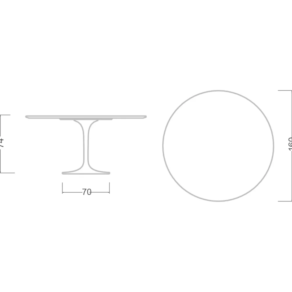 Viadurini Living Tulip Tische|Runde Tische-Tulpentisch Saarinen H 73 Rund aus Keramik Marquinia Made in Italy - Scharlachrot