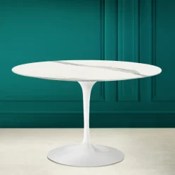 Viadurini Living Tulip Tische|Runde Tische-Tulpentisch Saarinen H 73 Rund in Statuary Keramik Vollader Made in Italy - Scharlachrot