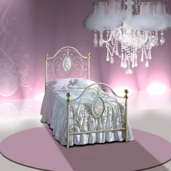 Viadurini Night Design Maßgeschneiderte Möbel|Einzelbetten Aus Schmiedeeisen-Turchese Einzelbett aus Schmiedeeisen in Design