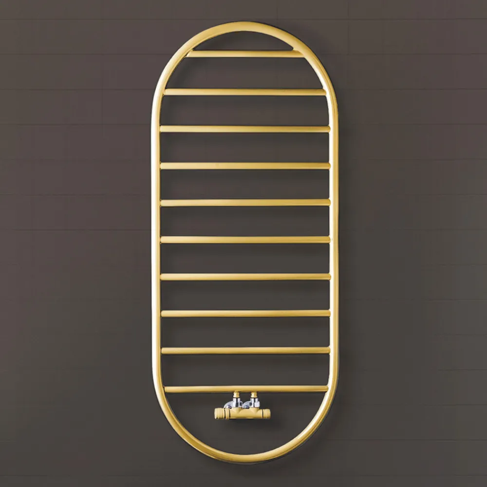 Scirocco H Handtuchheizkörper Wasser-„Tutto Tondo Slim“ Design-Handtuchwärmer aus Stahl Made in Italy - Glatt