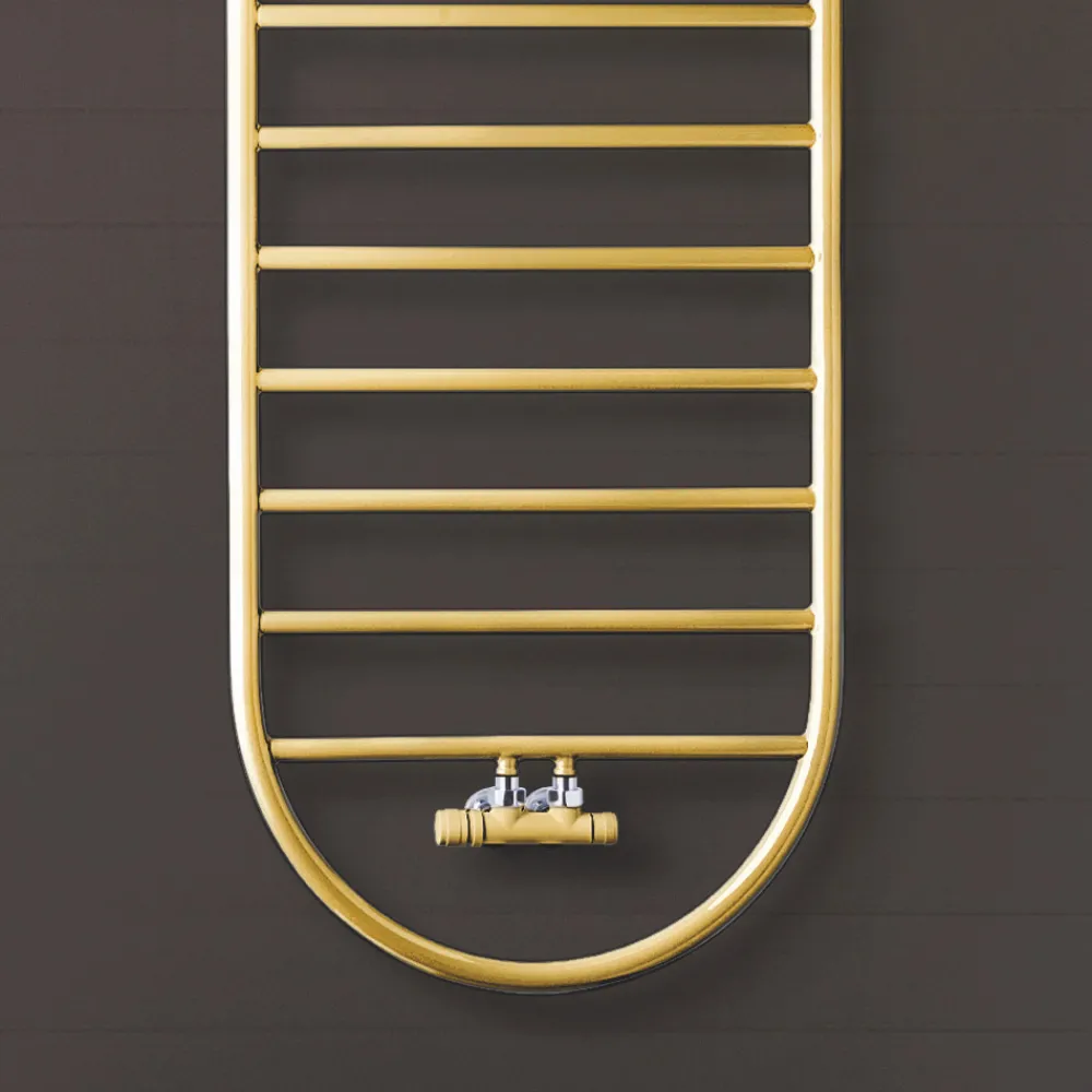 Scirocco H Handtuchheizkörper Wasser-„Tutto Tondo Slim“ Design-Handtuchwärmer aus Stahl Made in Italy - Glatt