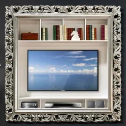 Viadurini Living Tv-Möbel-TV Wandrahmen aus Holz handgefertigt in Italien Mario