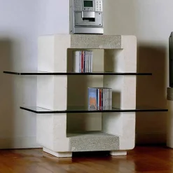 Viadurini Living Tv-Möbel-TV-Hifi-Möbel aus Stein und Kristall in modernem Design Xeni