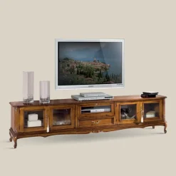 Viadurini Classic Tv-Möbel-TV-Möbel aus Holz im klassischen Stil mit Glastüren Made in Italy - Richard