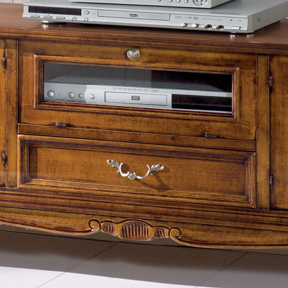 Viadurini Classic Tv-Möbel-TV-Möbel aus Holz im klassischen Stil mit Glastüren Made in Italy - Richard