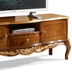 Viadurini Classic Tv-Möbel-TV-Schrank aus Holz mit Beinen im klassischen Stil Made in Italy - Chantilly