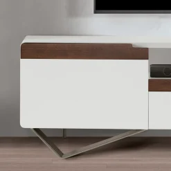 Viadurini Living Tv-Möbel-TV-Schrank mit 2 Türen in Canaletto und weißem Finish, hergestellt in Italien – Kari