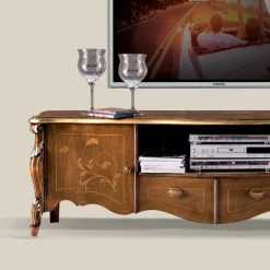 Viadurini Classic Tv-Möbel-TV-Schrank mit 2 Türen und 2 Holzschubladen Made in Italy - Caligola