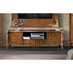 Viadurini Classic Tv-Möbel-TV-Schrank mit 2 Türen und 2 Holzschubladen Made in Italy - Caligola