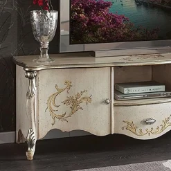 Viadurini Classic Tv-Möbel-TV-Schrank mit 2 Türen und Holzschublade Made in Italy - Caligola