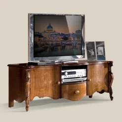 Viadurini Classic Tv-Möbel-TV-Schrank mit 2 Türen und Holzschublade Made in Italy - Caligola