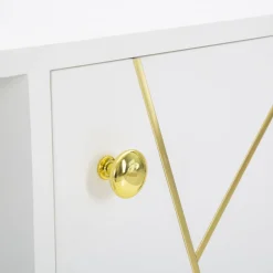 Viadurini Living Tv-Möbel-TV-Schrank mit Struktur aus weißem Mdf mit 2 Türen und Schublade - Nunzio