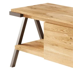 Viadurini Living Tv-Möbel-TV-Ständer aus geknotetem Eichenholz und Metall Made in Italy - Jennifer