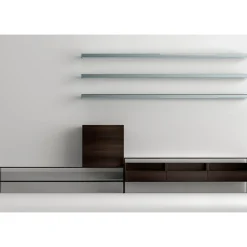 Viadurini Living Tv-Möbel-TV-Ständer mit 3 Regalen und aufklappbarem Behälter Made in Italy – Ronan