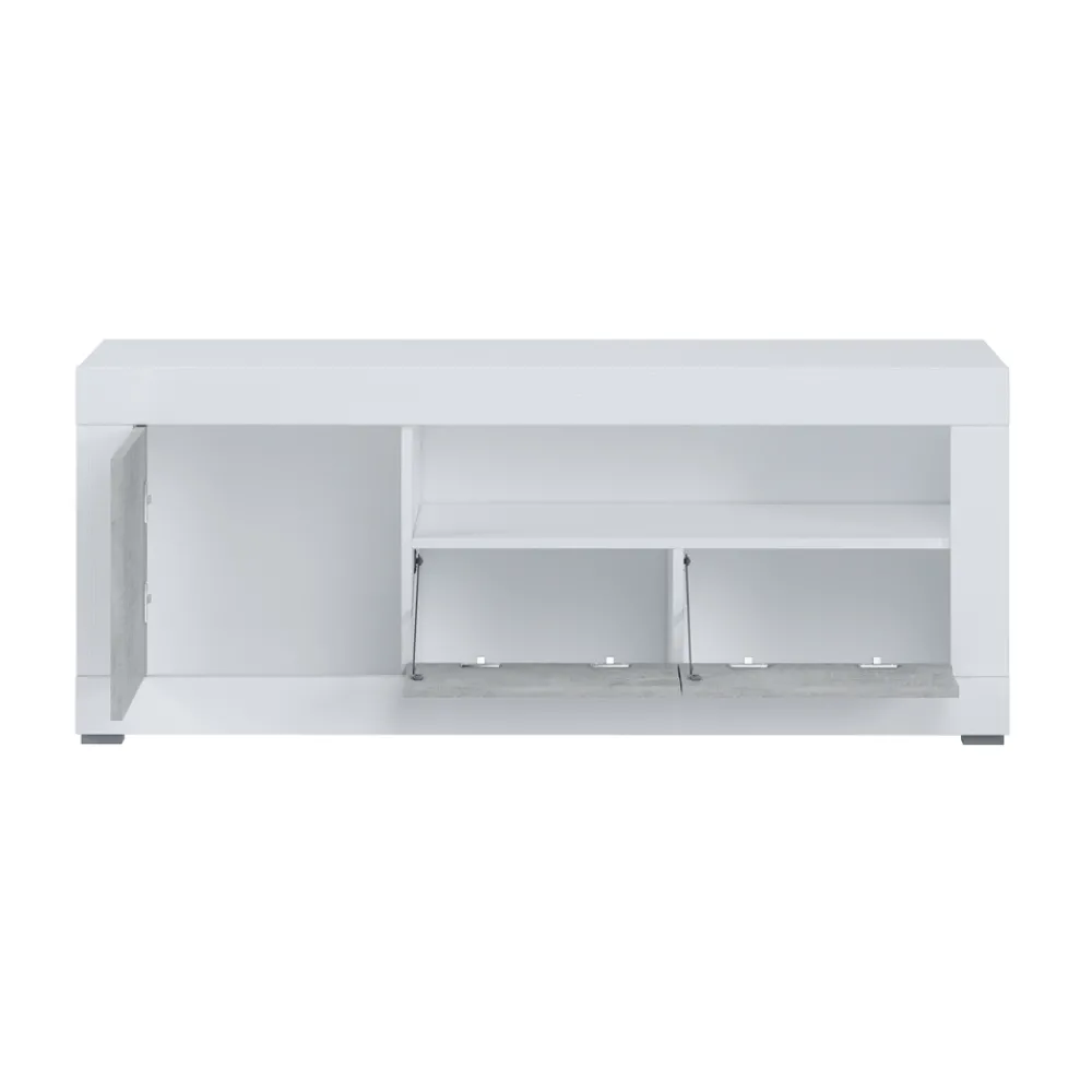 Viadurini Living Tv-Möbel-TV-Ständer mit 1 Tür und 1 Holzkorb – Samario