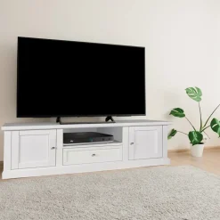 Viadurini Classic Tv-Möbel-TV-Ständer mit 2 Türen, 1 Schublade und 1 offenem Fach Made in Italy – Forseti